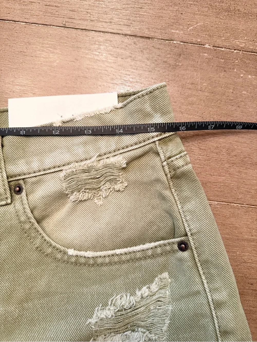 BDG Urban Outfitters Distressed‎ Denim Shorts Sage Green Size 27 NWT